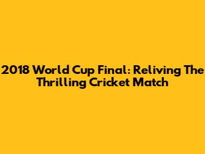 2018 World Cup Final: Reliving The Thrilling Cricket Match