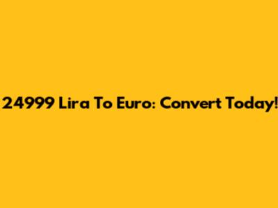 24999 Lira To Euro: Convert Today!