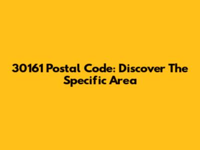 30161 Postal Code: Discover The Specific Area