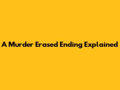 A Murder Erased Ending Explained