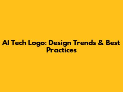 AI Tech Logo: Design Trends & Best Practices