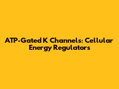 ATP-Gated K Channels: Cellular Energy Regulators