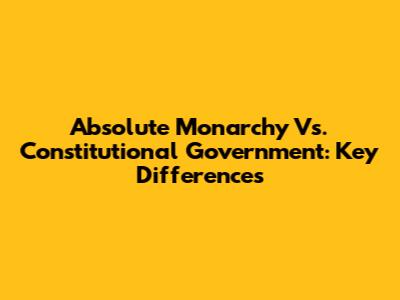 Absolute Monarchy Vs. Constitutional Government: Key Differences