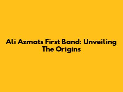 Ali Azmat's First Band: Unveiling The Origins