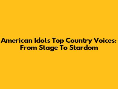 American Idol's Top Country Voices: From Stage To Stardom