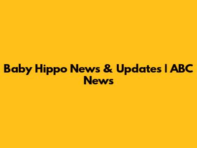 Baby Hippo News & Updates | ABC News