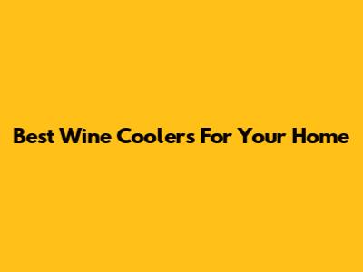 Best Wine Coolers For Your Home