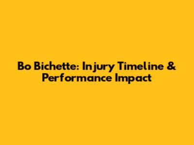 Bo Bichette: Injury Timeline & Performance Impact