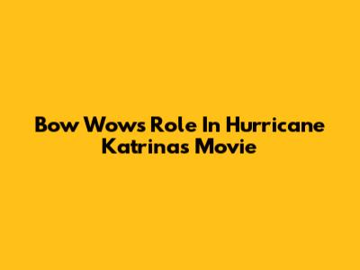 Bow Wow's Role In Hurricane Katrina's Movie