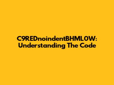 C9REDnoindentBHML0W: Understanding The Code