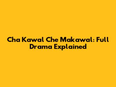 Cha Kawal Che Makawal: Full Drama Explained