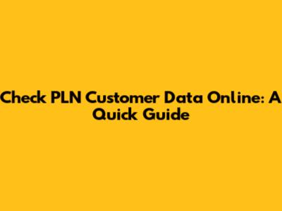 Check PLN Customer Data Online: A Quick Guide