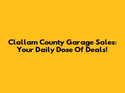 Clallam County Garage Sales: Your Daily Dose Of Deals!
