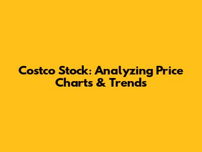 Costco Stock: Analyzing Price Charts & Trends