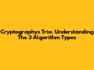 Cryptography's Trio: Understanding The 3 Algorithm Types