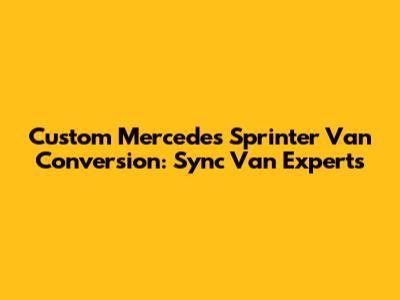 Custom Mercedes Sprinter Van Conversion: Sync Van Experts