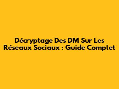 Décryptage Des DM Sur Les Réseaux Sociaux : Guide Complet