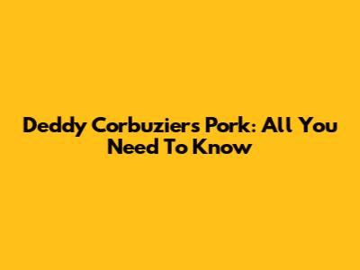 Deddy Corbuzier's Pork: All You Need To Know