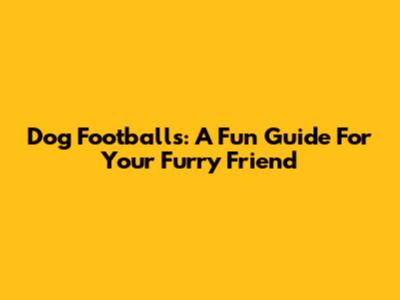 Dog Footballs: A Fun Guide For Your Furry Friend