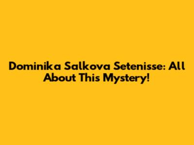 Dominika Salkova Setenisse: All About This Mystery!
