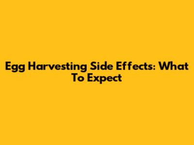 Egg Harvesting Side Effects: What To Expect