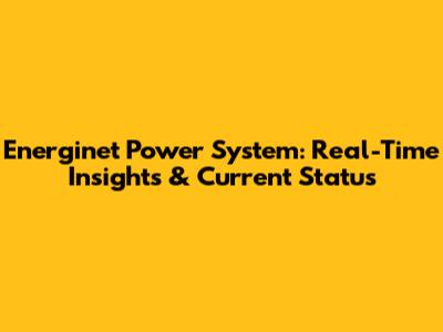 Energinet Power System: Real-Time Insights & Current Status