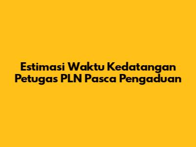 Estimasi Waktu Kedatangan Petugas PLN Pasca Pengaduan