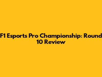F1 Esports Pro Championship: Round 10 Review