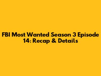 FBI Most Wanted Season 3 Episode 14: Recap & Details