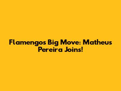 Flamengo's Big Move: Matheus Pereira Joins!