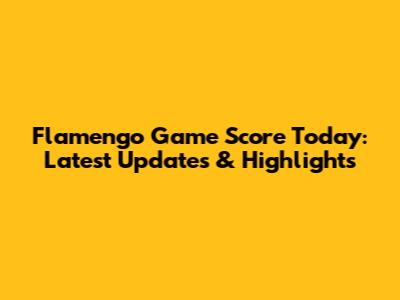 Flamengo Game Score Today: Latest Updates & Highlights