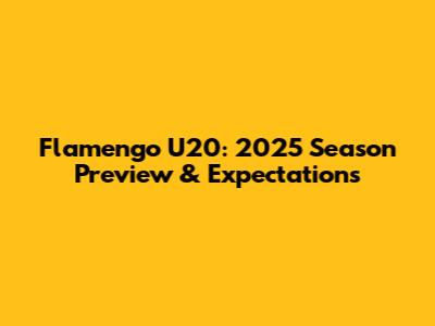 Flamengo U20: 2025 Season Preview & Expectations