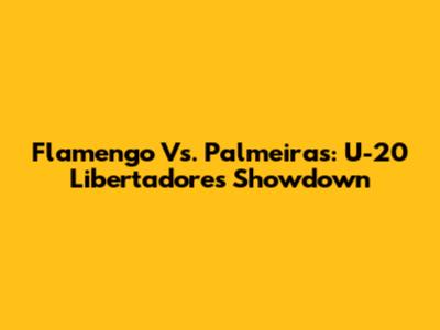 Flamengo Vs. Palmeiras: U-20 Libertadores Showdown