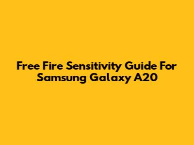 Free Fire Sensitivity Guide For Samsung Galaxy A20
