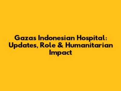 Gaza's Indonesian Hospital: Updates, Role & Humanitarian Impact