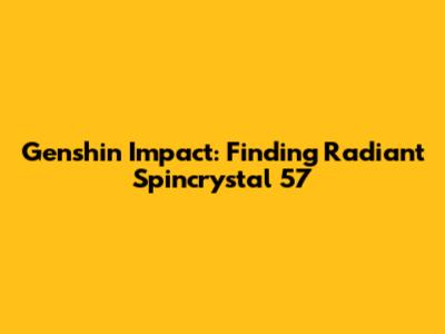 Genshin Impact: Finding Radiant Spincrystal 57