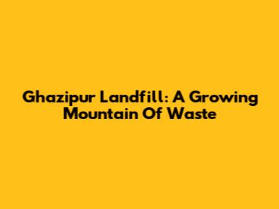 Ghazipur Landfill: A Growing Mountain Of Waste
