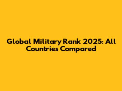 Global Military Rank 2025: All Countries Compared