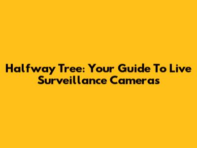 Halfway Tree: Your Guide To Live Surveillance Cameras