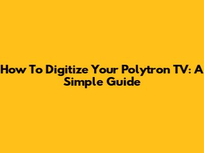 How To Digitize Your Polytron TV: A Simple Guide