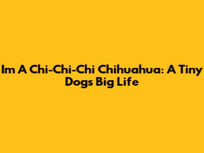 I'm A Chi-Chi-Chi Chihuahua: A Tiny Dog's Big Life