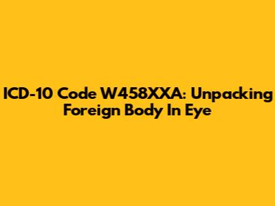 ICD-10 Code W458XXA: Unpacking Foreign Body In Eye