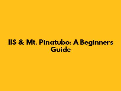 IIS & Mt. Pinatubo: A Beginner's Guide