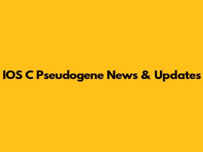 IOS C Pseudogene News & Updates