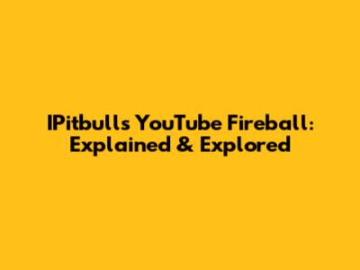 IPitbull's YouTube Fireball: Explained & Explored