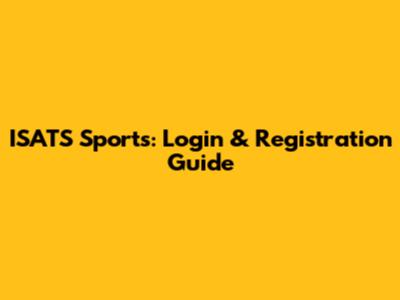 ISATS Sports: Login & Registration Guide