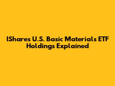 IShares U.S. Basic Materials ETF Holdings Explained