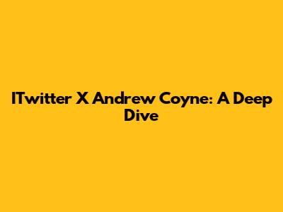 ITwitter X Andrew Coyne: A Deep Dive