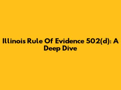 Illinois Rule Of Evidence 502(d): A Deep Dive