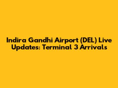 Indira Gandhi Airport (DEL) Live Updates: Terminal 3 Arrivals
